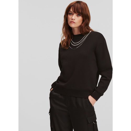 Karl Signature Necklace Sweatshirt, Woman, , Size: L - Karl Lagerfeld - Modalova