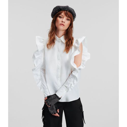 Ruffled Cold-shoulder Shirt, Woman, , Size: 40 - Karl Lagerfeld - Modalova