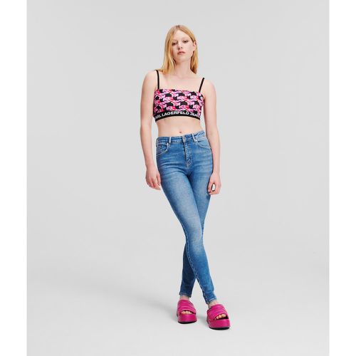 Klj Monogram High-rise Skinny Jeans, Woman, , Size: 2630 - Karl Lagerfeld - Modalova