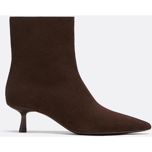 Bottines talon aiguille cuir 35 - Stradivarius - Modalova