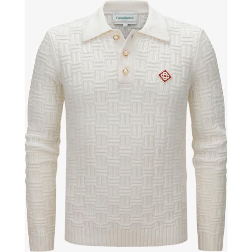 Column Stitch Polo Pullover - Casablanca - Modalova