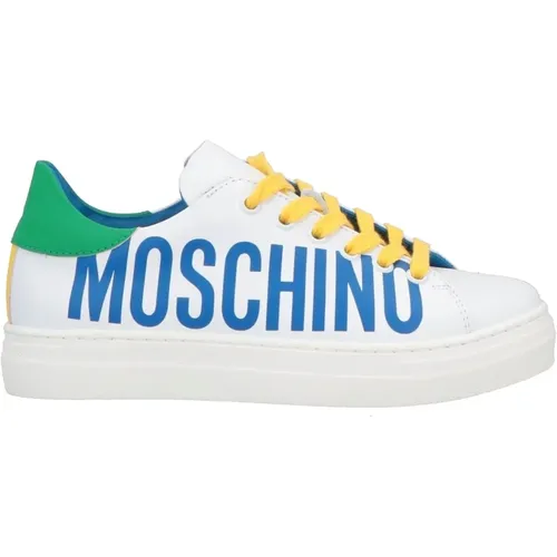 Sneakers, female, , Size: 10 US Colorful Leather Low-Top Sneakers - Moschino - Modalova