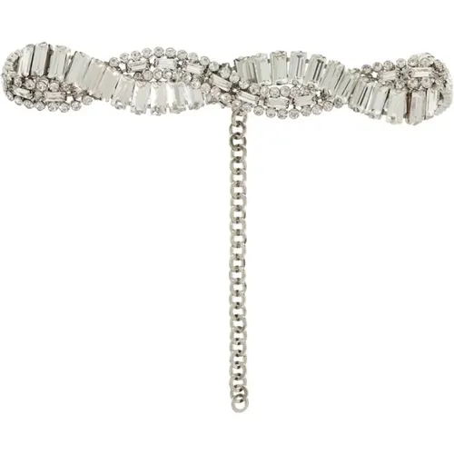 Crystal-Studded Choker , female, Sizes: ONE SIZE - Alessandra Rich - Modalova