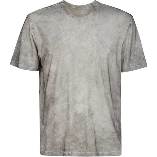 Perlblaues Baumwoll-T-Shirt mit Logo , Herren, Größe: M - Ten C - Modalova