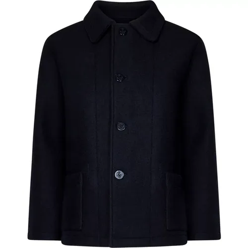 Wool Coat with Logo Buttons , male, Sizes: M, L, XL - Fortela - Modalova