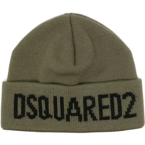Beanies, male, , Size: ONE SIZE Knit Beanie - Dsquared2 - Modalova