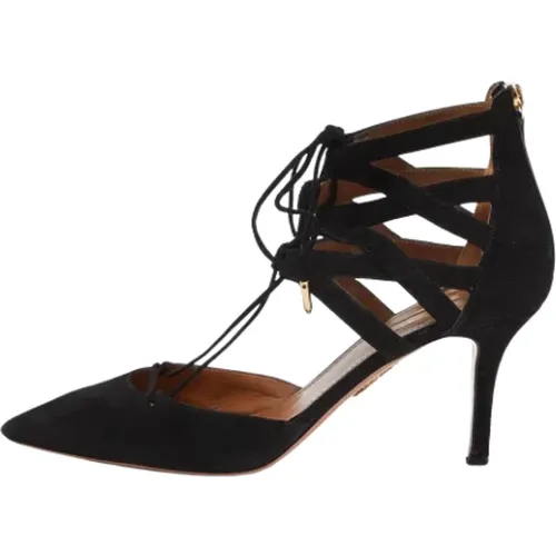 Pre-owned Suede heels , female, Sizes: 7 1/2 UK - Aquazzura Pre-owned - Modalova