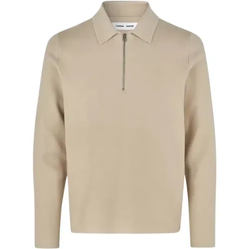 Zip Knit Polo Shirt , Herren, Größe: L - Samsøe Samsøe - Modalova