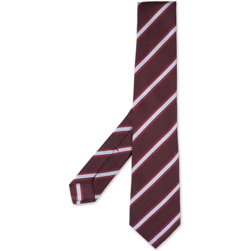 Ties, male, , Size: ONE SIZE Silk Regimental Tie with Stripes - Kiton - Modalova