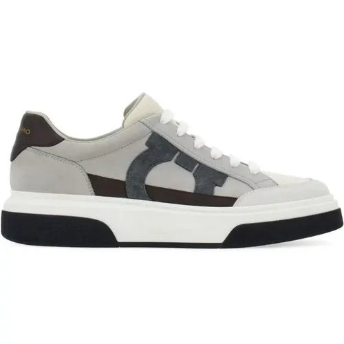 Ferragamo Sneakers Grey , male, Sizes: 7 1/2 UK, 5 UK, 7 UK, 6 1/2 UK - Salvatore Ferragamo - Modalova