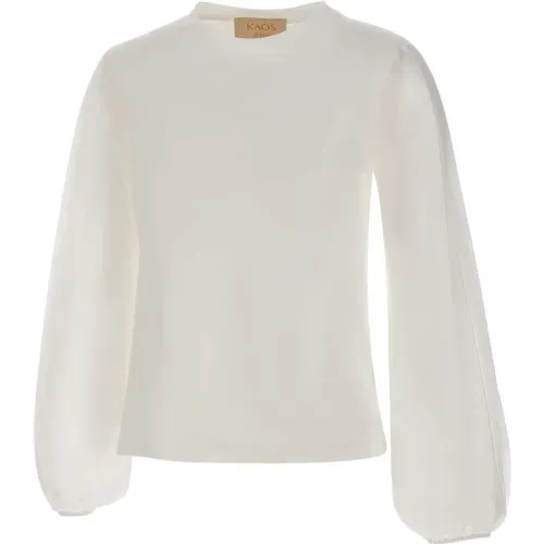 Long Sleeve Tops, female, , Size: XS Crew Neck Cotton Blouse - Kaos - Modalova