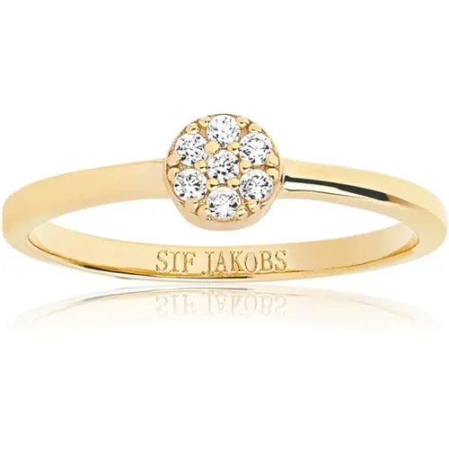 Eleganter Zirkonia Gold Ring , Damen, Größe: 56 MM - Sif Jakobs Jewellery - Modalova