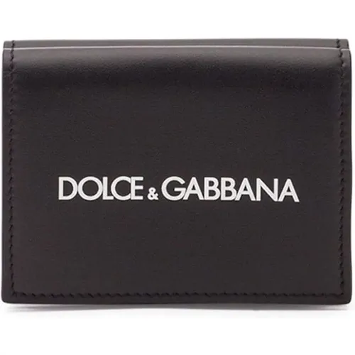 Premium Leder Bifold Geldbörse , Herren, Größe: ONE Size - Dolce & Gabbana - Modalova