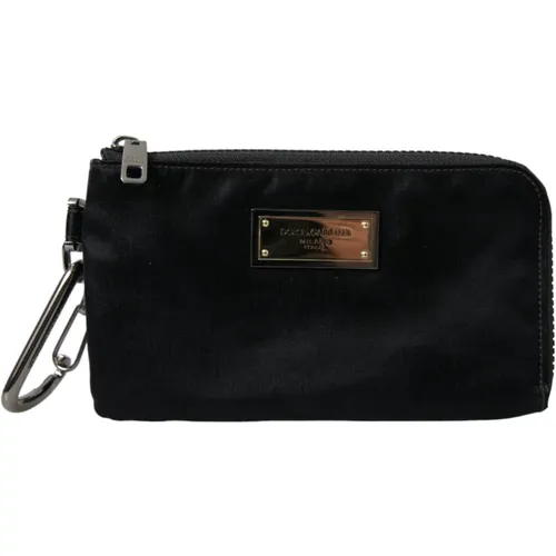 Sleek Designer Nylon-Leather Pouch in , female, Sizes: ONE SIZE - Dolce & Gabbana - Modalova