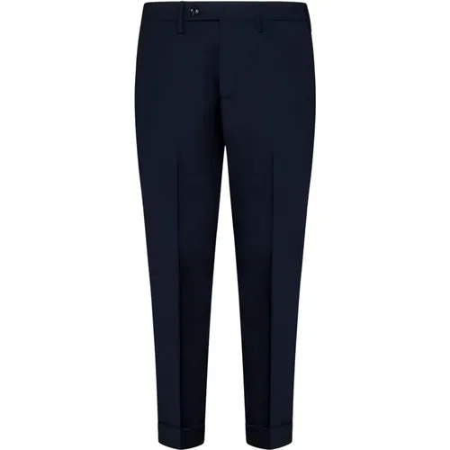 Navy Slim-Fit Wool Trousers , male, Sizes: W40, W33, W32, W36, W31 - Michael Coal - Modalova