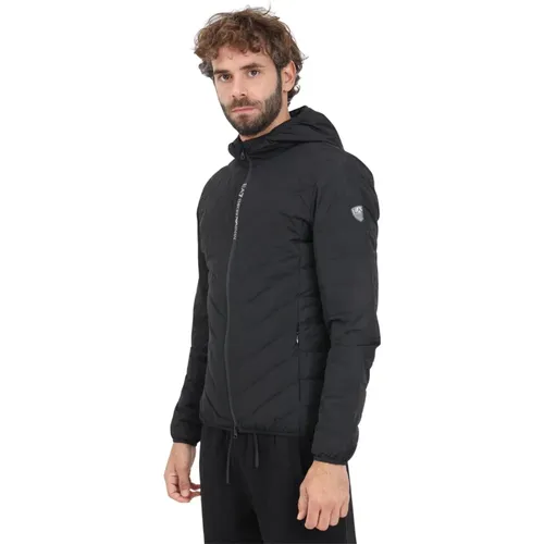 Schwarze Daunenjacke für Männer , Herren, Größe: 2XL - Emporio Armani EA7 - Modalova