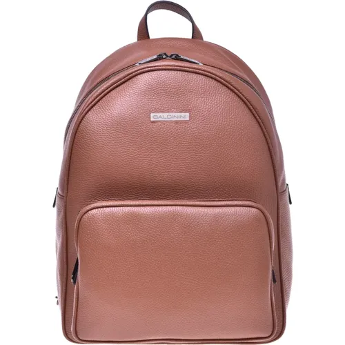 Backpack in tumbled leather , male, Sizes: ONE SIZE - Baldinini - Modalova