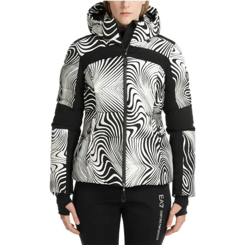 Abstract Multicolour Ski Jacket with Hood , female, Sizes: S - Emporio Armani EA7 - Modalova