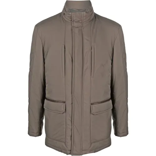 Polyester Field Jacket with Zip Closure , male, Sizes: 4XL - Corneliani - Modalova