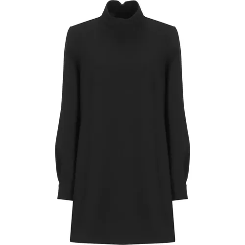 Schwarzes Kleid mit hohem Kragen , Damen, Größe: M - pinko - Modalova