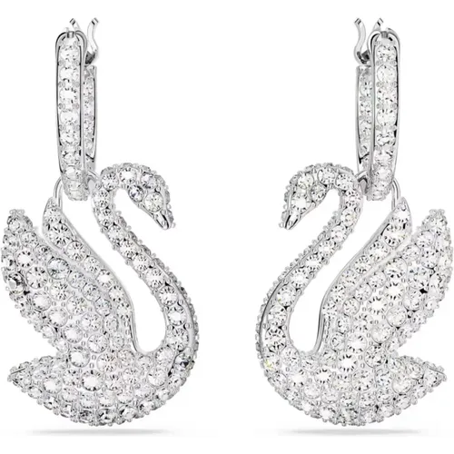 Damen Schwan Ohrringe Weiß Swan 5647545 - Swarovski - Modalova