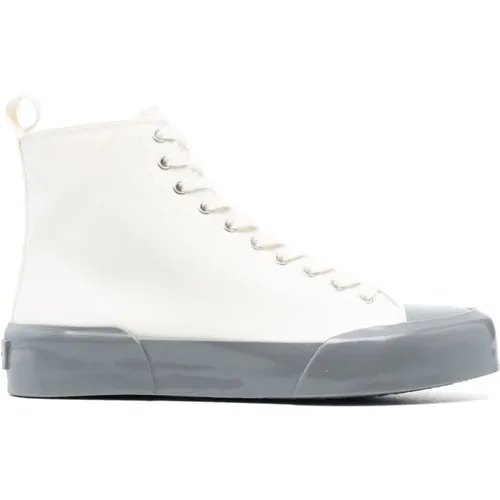 Sneakers, male, , Size: 8 US Canvas High-Top Sneakers - Jil Sander - Modalova