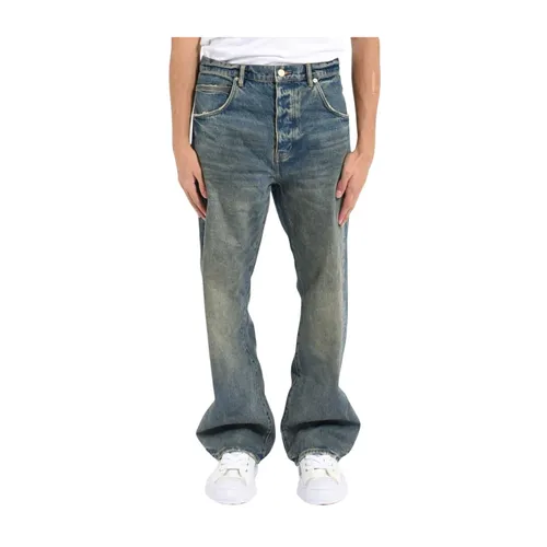 Straight Jeans, male, , Size: W32 P018 Worn Baggy Jeans - Purple Brand - Modalova