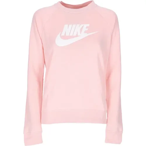 Essential Crew Hybrid Sweatshirt Atmosphäre/Weiß , Damen, Größe: L - Nike - Modalova