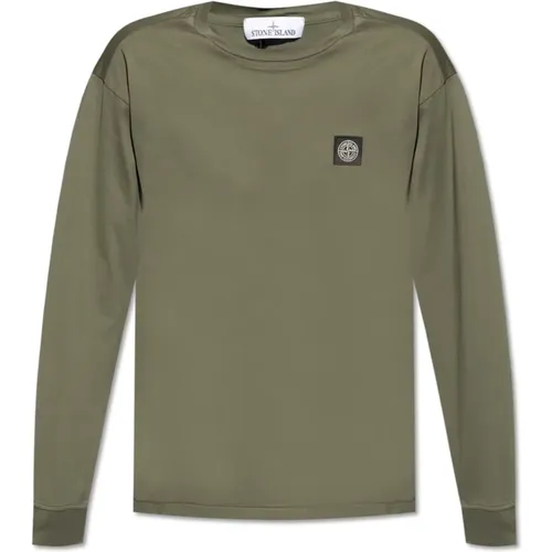 T-shirt with logo patch , male, Sizes: XL - Stone Island - Modalova