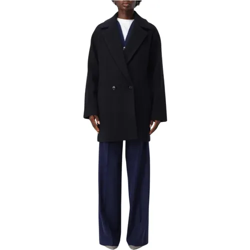 Double-Breasted Coats, female, , Size: 4XL Elegant Double-Breasted Boss Coat - HUGO - Modalova