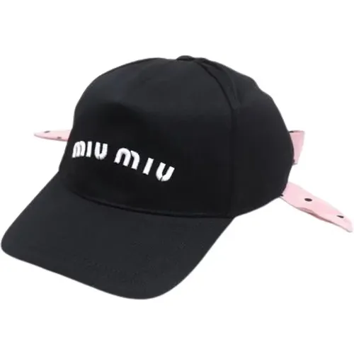 Pre-owned Accessories, female, , Size: ONE SIZE Pre-owned Cotton Hat - Miu Miu Pre-owned - Modalova