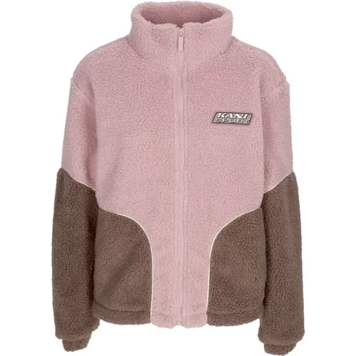 Sherpa Teddy Block Track Jacket , Damen, Größe: L - Karl Kani - Modalova