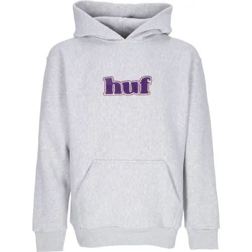 Hoodies, male, , Size: S Heather Mens Hoodie with Custom Logo Patch - HUF - Modalova