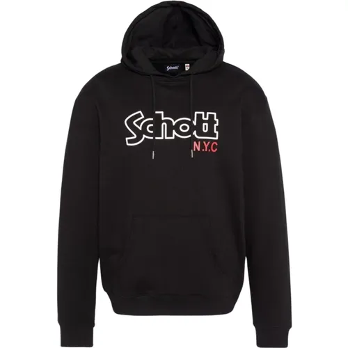 Iconic Sidney Hoodie - Schwarz , Herren, Größe: XL - Schott NYC - Modalova