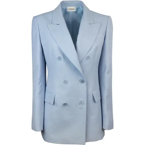 Linen Blazer Double-Breasted Jacket , female, Sizes: M, L - P.a.r.o.s.h. - Modalova