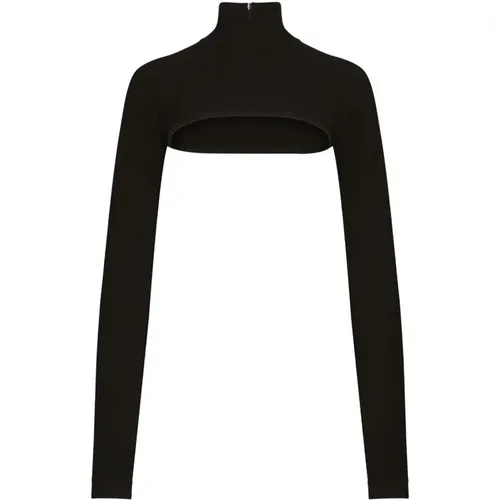 Cropped High-Neck Top , female, Sizes: M, S, XS, L, 2XS - Dolce & Gabbana - Modalova