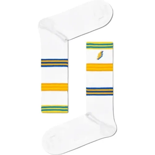Socks, female, , Size: S Lightning Bolt Crew Socks - Happy Socks - Modalova