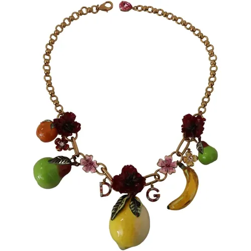 Necklaces, female, , Size: ONE SIZE Sicily Fruits Statement Necklace - Dolce & Gabbana - Modalova