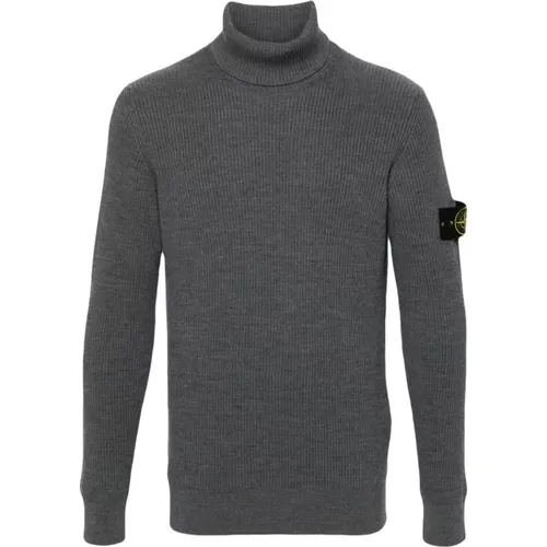 Grey Sweaters for Men , male, Sizes: XL, 2XL - Stone Island - Modalova