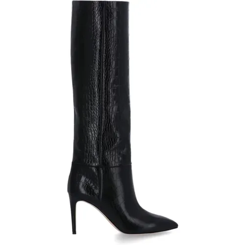 Schwarze Lederstiefel mit Cocco-Muster - Paris Texas - Modalova