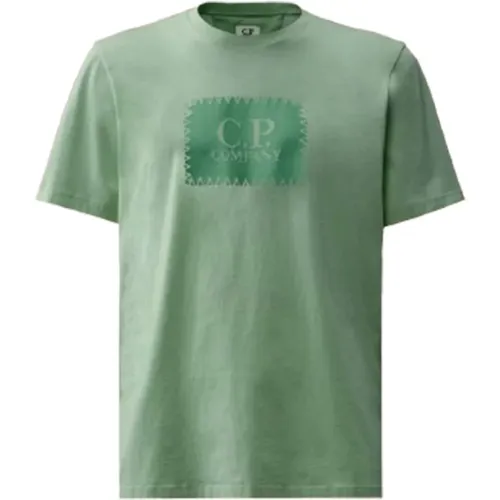 Jersey Label Style Logo T-shirt , Herren, Größe: L - C.P. Company - Modalova