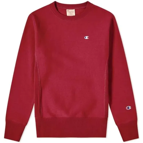 Round-neck Knitwear, male, , Size: S Reverse Weave Clic Crew Sweat Claret - Champion - Modalova
