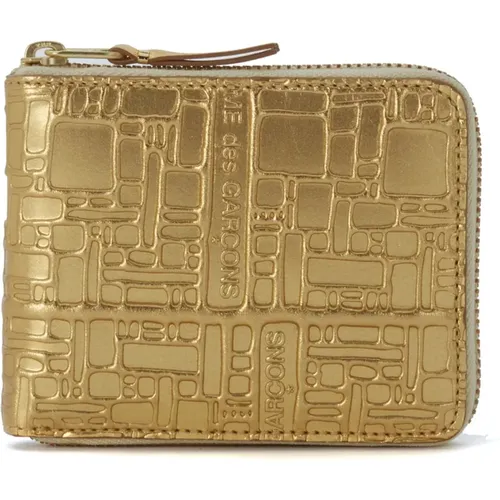 Gold Leather Embossed Wallet , unisex, Sizes: ONE SIZE - Comme des Garçons - Modalova