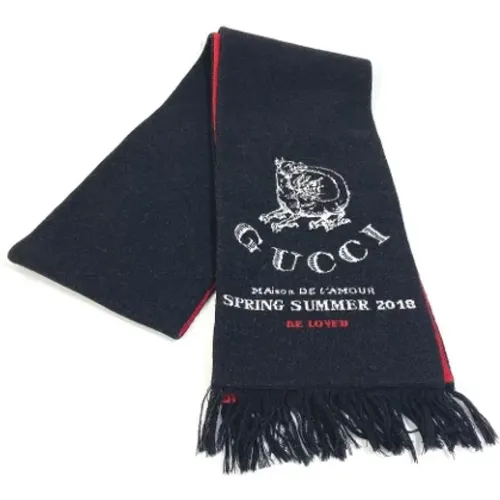 Pre-owned Scarves, male, , Size: ONE SIZE Pre-owned Wool scarves - Gucci Vintage - Modalova