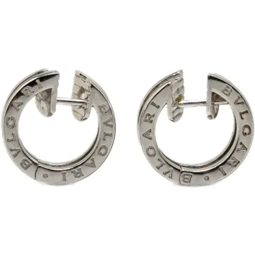 Pre-owned Jewellery, female, , Size: ONE SIZE Pre-owned White Gold earrings - Bvlgari Vintage - Modalova