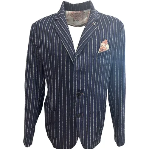 Elegant Tennis Striped Blazer , male, Sizes: 3XL, 4XL, XL, L - BOB - Modalova