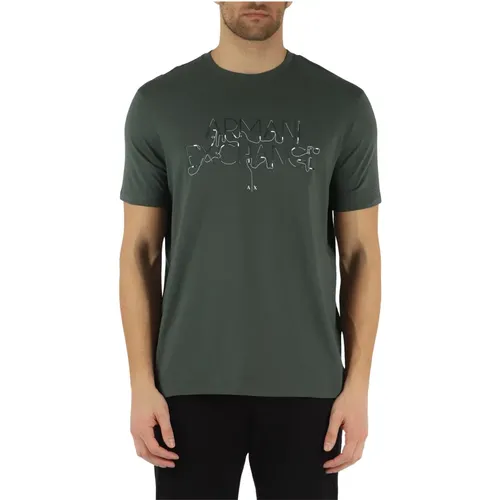 Regular Fit Cotton T-Shirt with Raised Logo , male, Sizes: L, S, 2XL, XL - Armani Exchange - Modalova