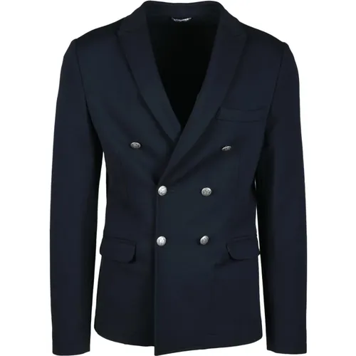 Blazers, male, , Size: S Grey Blazer Jacket Viscose Blend Elastane - Daniele Alessandrini - Modalova