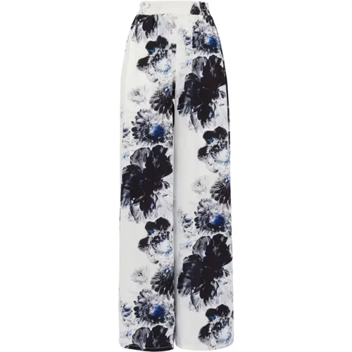 Floral Print High-Waisted Trousers , female, Sizes: S, XS - alexander mcqueen - Modalova