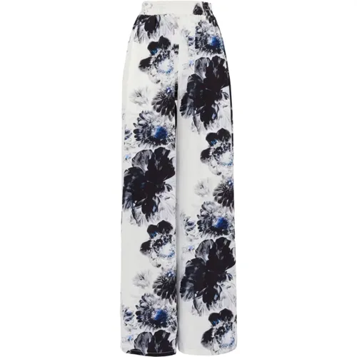 Floral Print High-Waisted Trousers , female, Sizes: XS - alexander mcqueen - Modalova